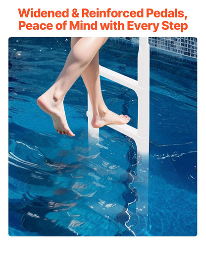 Förtjockad 4-stegs poolstege 2 ledstänger belastar 300 lb för 48-54 i poolen