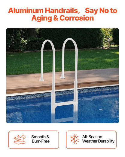 Förtjockad 4-stegs poolstege 2 ledstänger belastar 300 lb för 48-54 i poolen