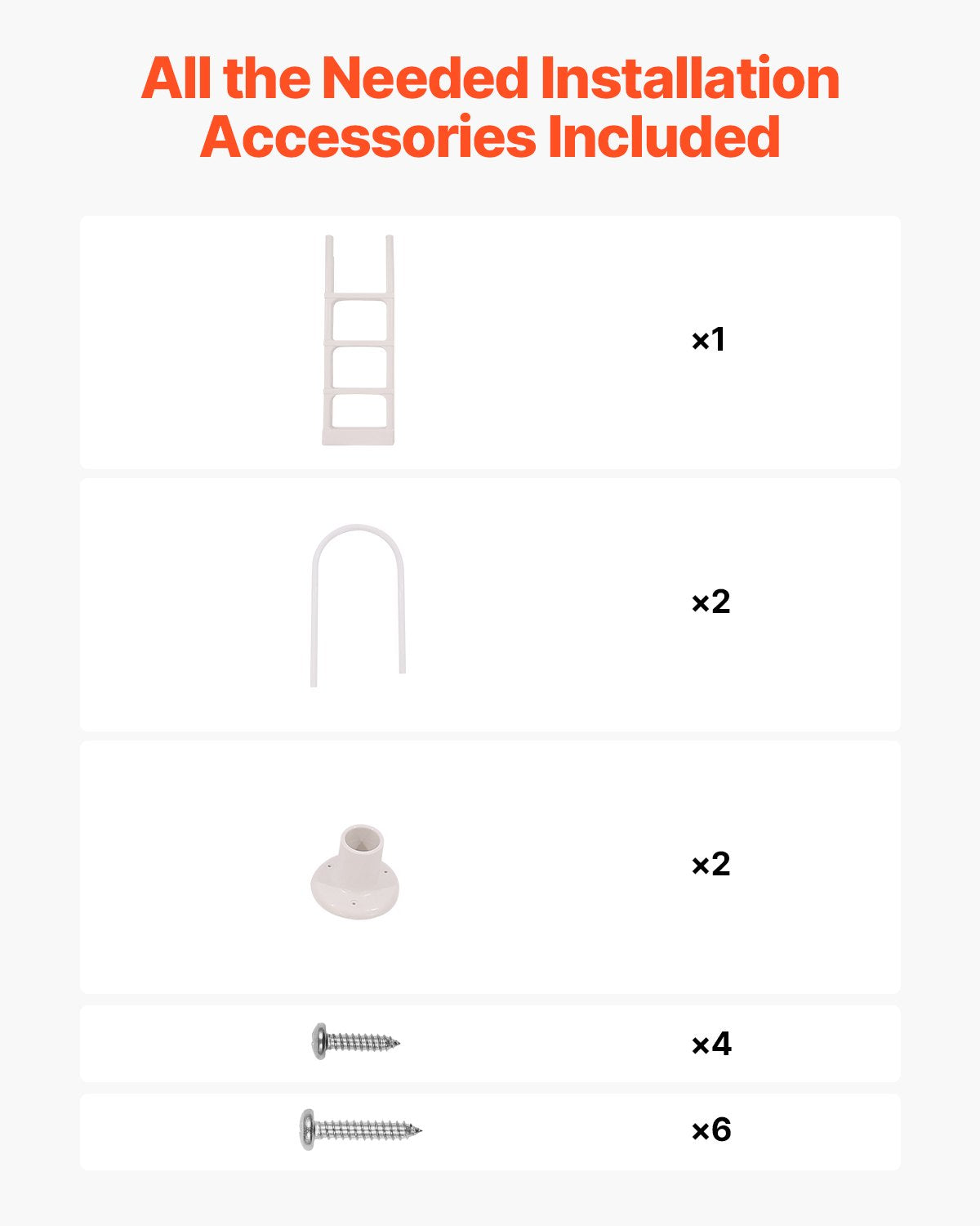 Förtjockad 4-stegs poolstege 2 ledstänger belastar 300 lb för 48-54 i poolen