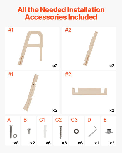 5-stegs lutande poolstege med 2 ledstänger belastar 300 lb för 48-54 i poolen