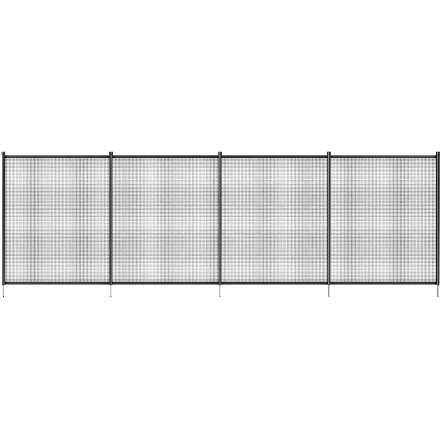 Pool Fence, 4 x 12 FT Pool Fence for Inground Pools, Removable Child Safety Pool Fence, Easy DIY Installation Pool Fence, 340 Gram Teslin PVC Pool Fence Mesh Protects Children and Pets