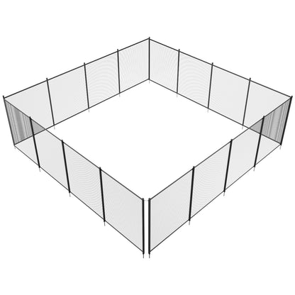 Poolzaun, 4 x 48 Fuß, abnehmbarer Poolzaun für eingebaute Pools im Freien