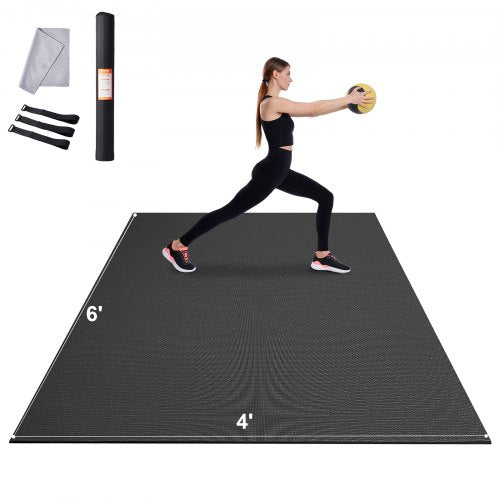 Exercise Mat, Non Slip High Density Premium Yoga Mat, Exercise Yoga Mat for Men & Women, Fitness & Exercise Mat with Bag & Carry Strap, for All Types of Home Yoga, Pilate & Floor Workout (6x4ft)