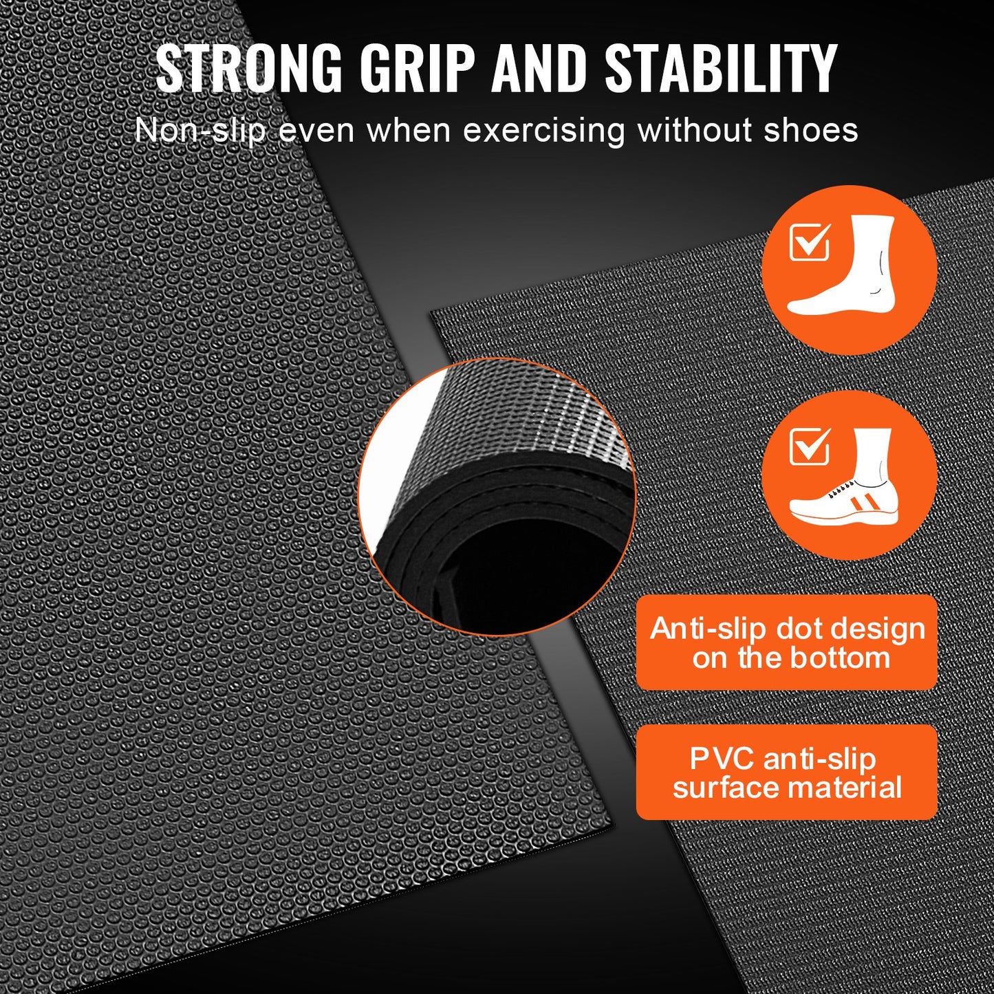 Trainingsmatte, rutschfeste Yogamatte, für Fitnessstudio, Fitness, Pilates, Trainingsmatte (1,8 x 1,2 m)