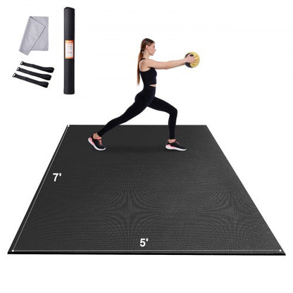 Exercise Mat, Non Slip High Density Premium Yoga Mat, Exercise Yoga Mat for Men & Women, Fitness & Exercise Mat with Bag & Carry Strap, for All Types of Home Yoga, Pilate & Floor Workout (7x5ft)