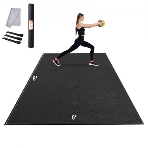 Exercise Mat, Non Slip High Density Premium Yoga Mat, Exercise Yoga Mat for Men & Women, Fitness & Exercise Mat with Bag & Carry Strap, for All Types of Home Yoga, Pilate & Floor Workout (8x5ft)