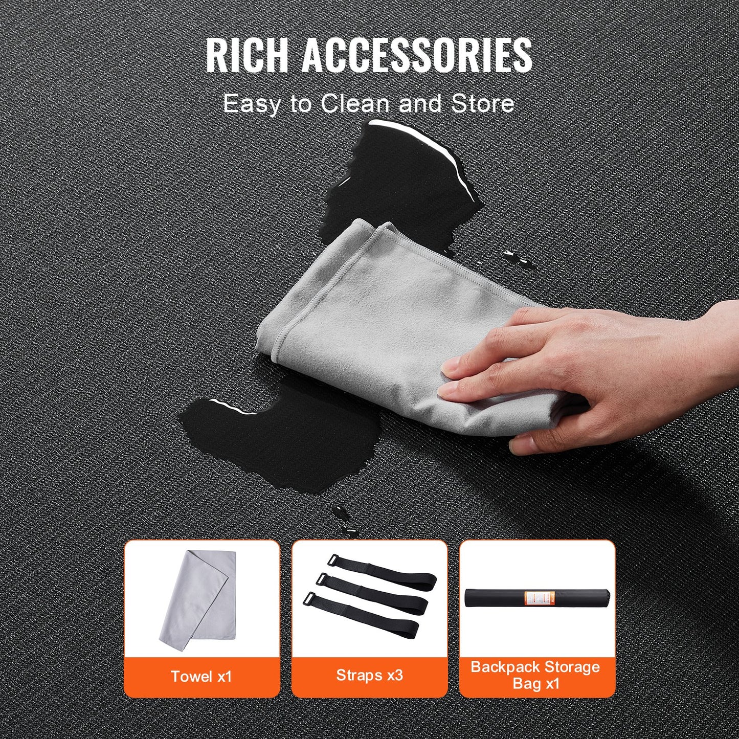 Trainingsmatte, rutschfeste Yogamatte, für Fitnessstudio, Fitness, Pilates, Trainingsmatte (2,4 x 1,5 m)