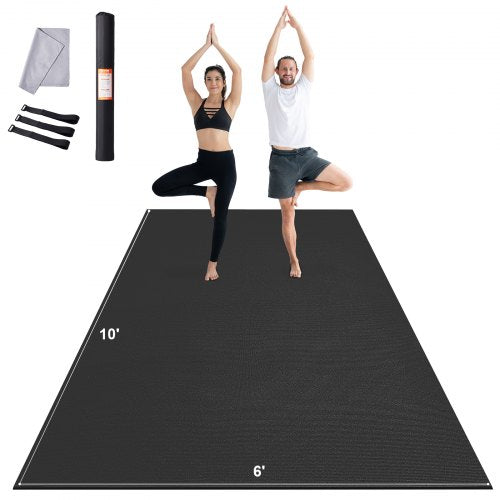 Exercise Mat, Non Slip High Density Premium Yoga Mat, Exercise Yoga Mat for Men Women, Fitness & Exercise Mat with Bag & Carry Strap, for All Types of Home Yoga, Pilate & Floor Workout (10x6ft)