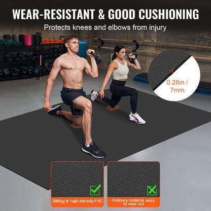 Exercise Mat, Non Slip High Density Premium Yoga Mat, Exercise Yoga Mat for Men Women, Fitness & Exercise Mat with Bag & Carry Strap, for All Types of Home Yoga, Pilate & Floor Workout (10x6ft)