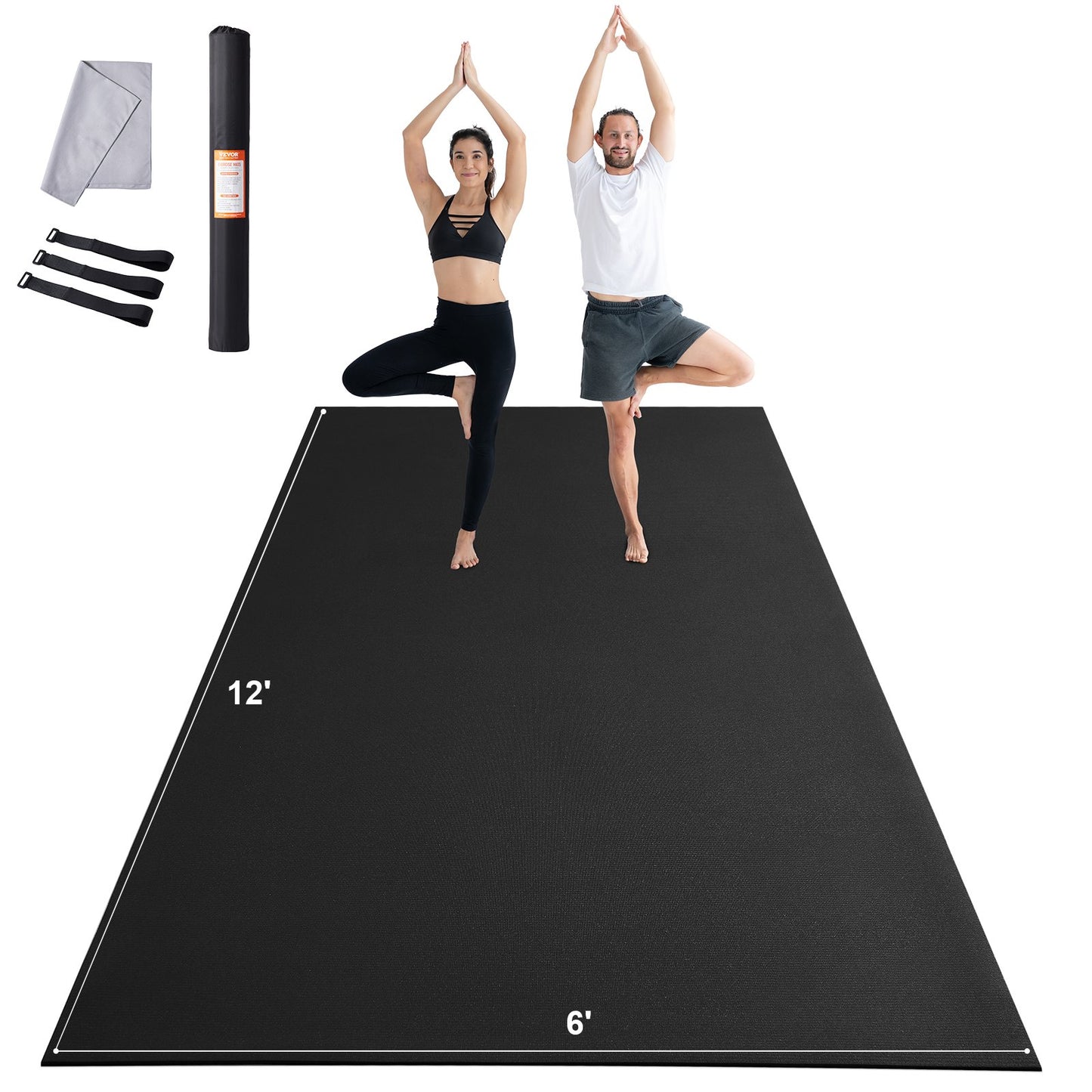 Exercise Mat Non-Slip Yoga Mat Gym Fitness Pilate Exercise Mat (12x6ft)