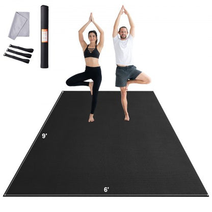 Exercise Mat, Non Slip High Density Premium Yoga Mat, Exercise Yoga Mat for Men & Women, Fitness & Exercise Mat with Bag & Carry Strap, for All Types of Home Yoga, Pilate & Floor Workout (9x6ft)