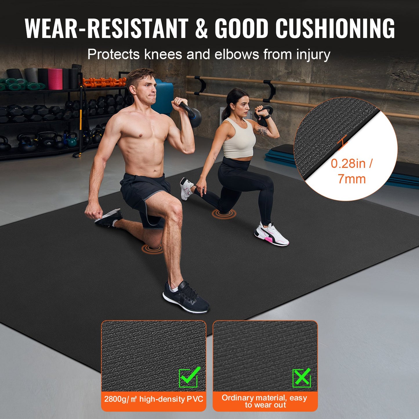 Exercise Mat, Non Slip High Density Premium Yoga Mat, Exercise Yoga Mat for Men & Women, Fitness & Exercise Mat with Bag & Carry Strap, for All Types of Home Yoga, Pilate & Floor Workout (9x6ft)