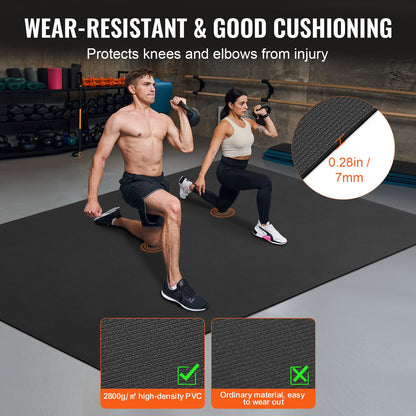 Exercise Mat, Non Slip High Density Premium Yoga Mat, Exercise Yoga Mat for Men & Women, Fitness & Exercise Mat with Bag & Carry Strap, for All Types of Home Yoga, Pilate & Floor Workout (9x6ft)