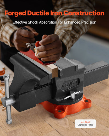 8-tums bänkskruvdragare Multipurpose Heavy Duty duktilt järn svängbar låsbas