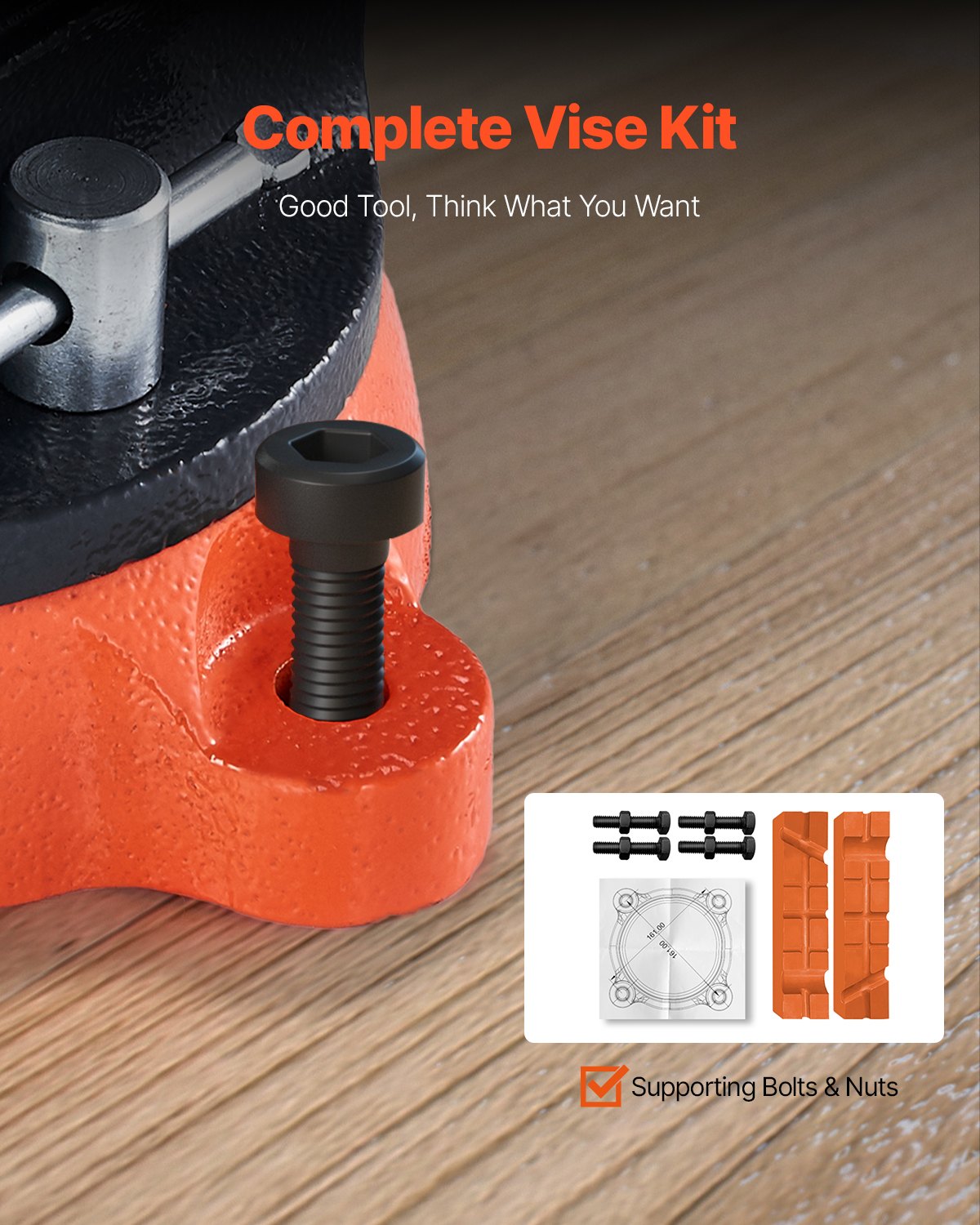 8-tums bänkskruvdragare Multipurpose Heavy Duty duktilt järn svängbar låsbas