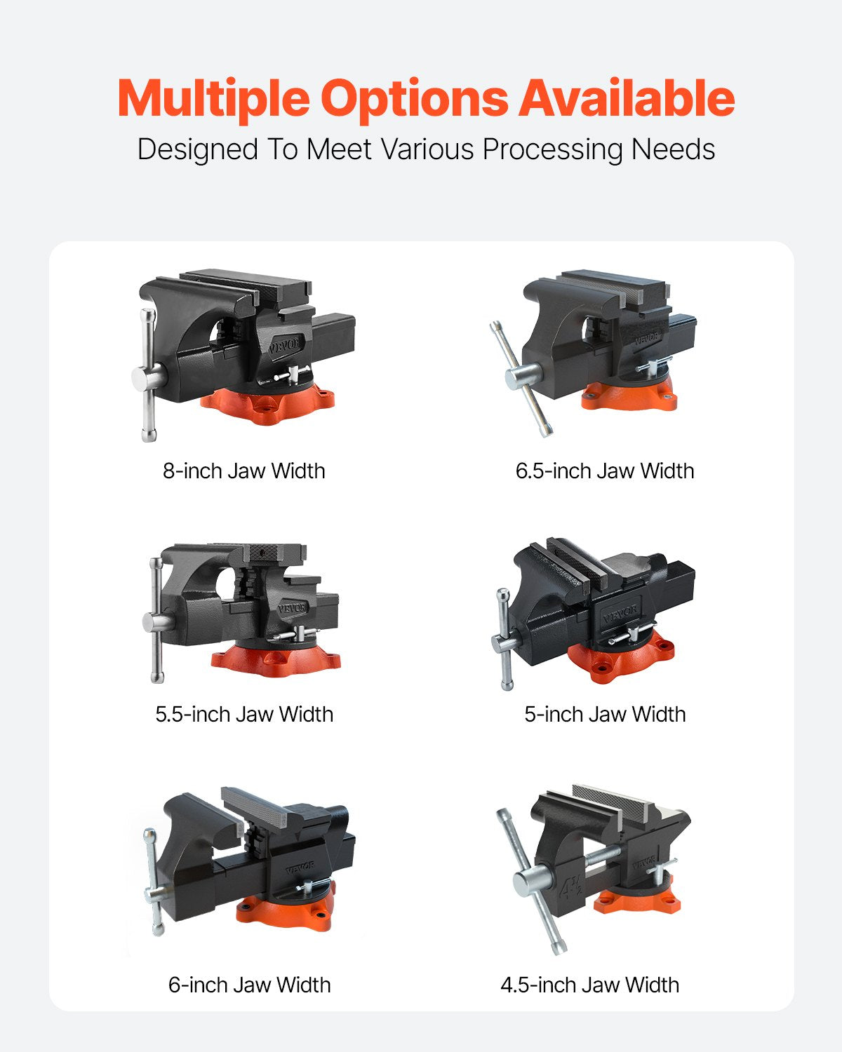 8-tums bänkskruvdragare Multipurpose Heavy Duty duktilt järn svängbar låsbas