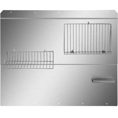 Range Backsplash med hylla 36 x 33,9 tums Kåpa Väggsköld Rostfritt stål Backsplash Silver Stänkplatta för Kåpa Rostfritt Backsplash med avtagbar hylla, Spis Backsplash Panel