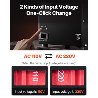 Power Converter, 3000W, Durable Step Up/Down Unit, Switches between 110V and 220V, Includes US and EU Outlets plus 5V USB, CE Approved