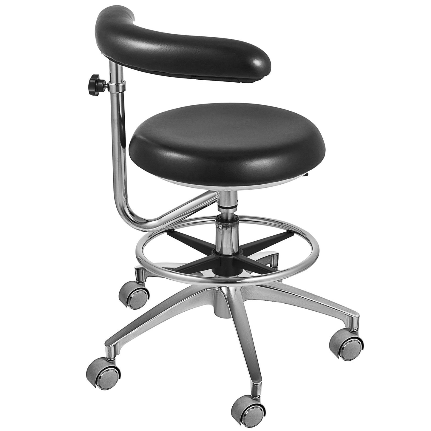 Medical Dental Stool Dentist Chair with 360 Degree Rotation Armrest PU Leather Assistant Stool Chair Height Adjustable Doctor Chair