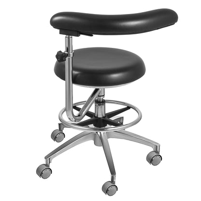 Medical Dental Stool Dentist Chair with 360 Degree Rotation Armrest PU Leather Assistant Stool Chair Height Adjustable Doctor Chair
