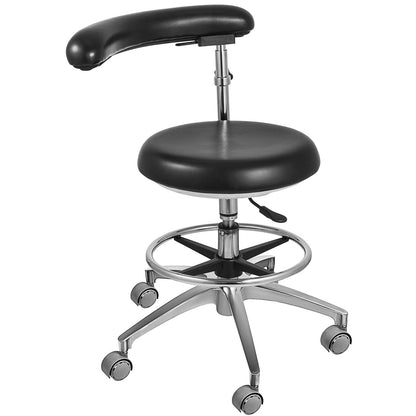 Medical Dental Stool Dentist Chair with 360 Degree Rotation Armrest PU Leather Assistant Stool Chair Height Adjustable Doctor Chair