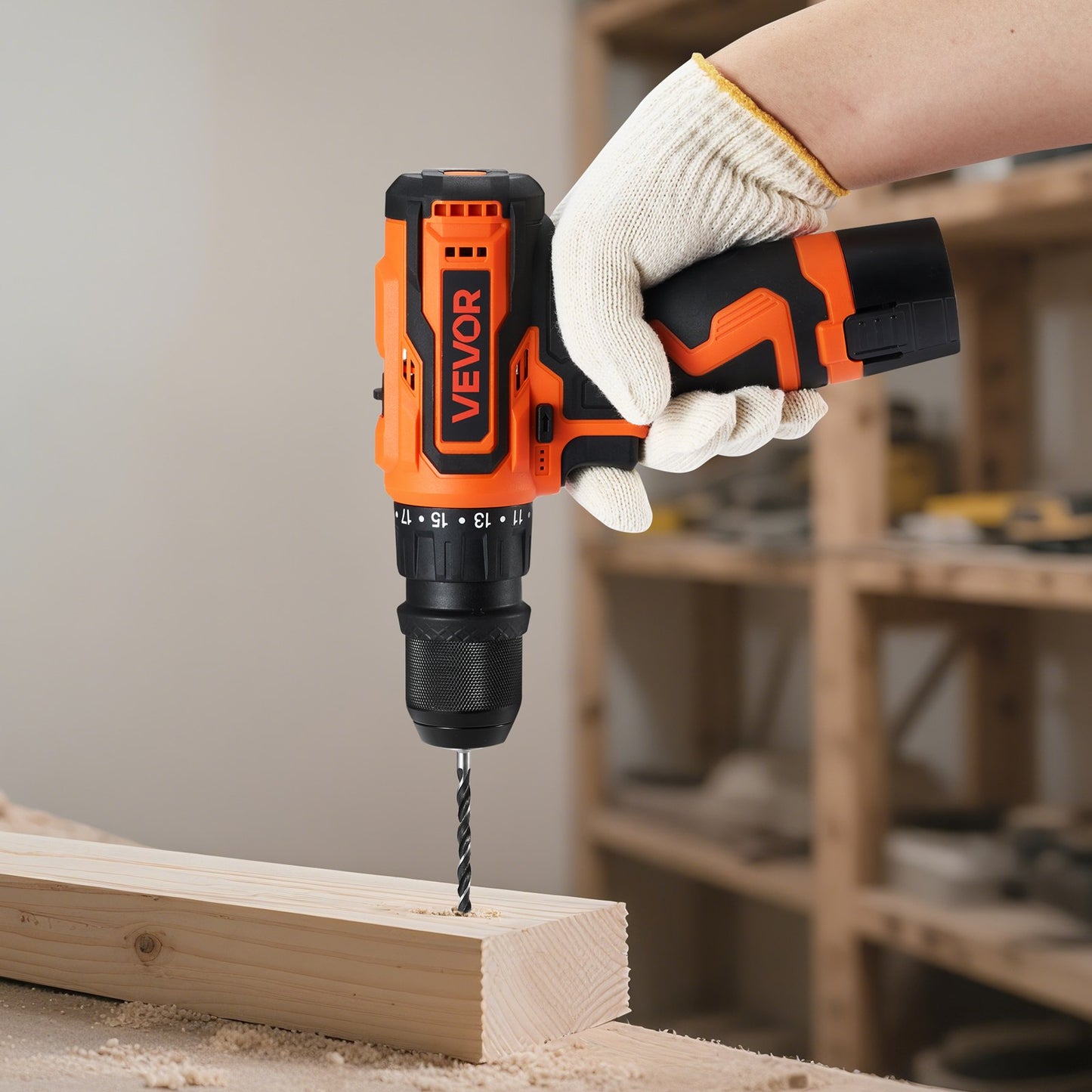 Cordless Drill Driver, 5-In-1, Metal Chuck, Dual-Speed Variable, Drill Driver Kit with 2 Lithium Batteries and Charger, Tool Box, for Wood and Metal Drilling, Screw Tightening or Loosening