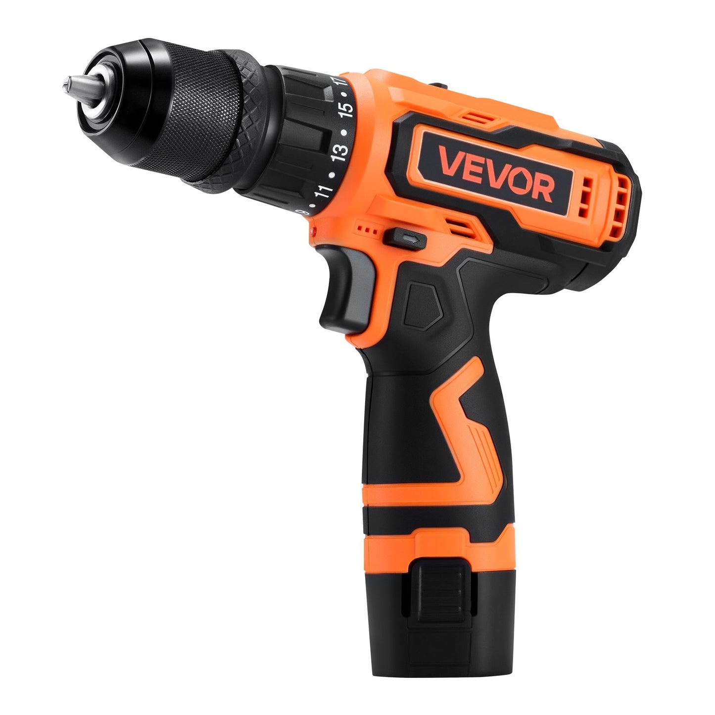 Cordless Drill Driver, 5-In-1, Metal Chuck, Dual-Speed Variable, Drill Driver Kit with 2 Lithium Batteries and Charger, Tool Box, for Wood and Metal Drilling, Screw Tightening or Loosening