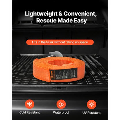 Tow Strap Rope 17000 lbs 20 ft Car Tow Cable with 2 Hooks Heavy Duty | EU