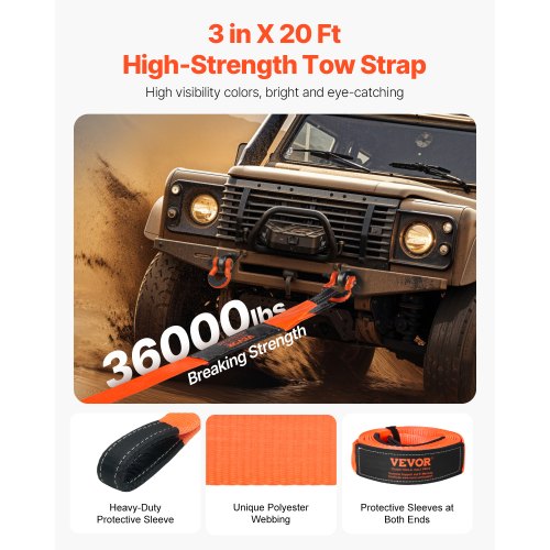 Car Towing Cable Towing Strap Rope 14000 kg 6 m Heavy Duty Emergency Strap