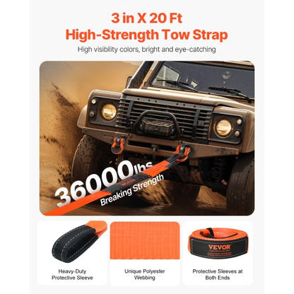 Car Towing Cable Towing Strap Rope 14000 kg 6 m Heavy Duty Emergency Strap