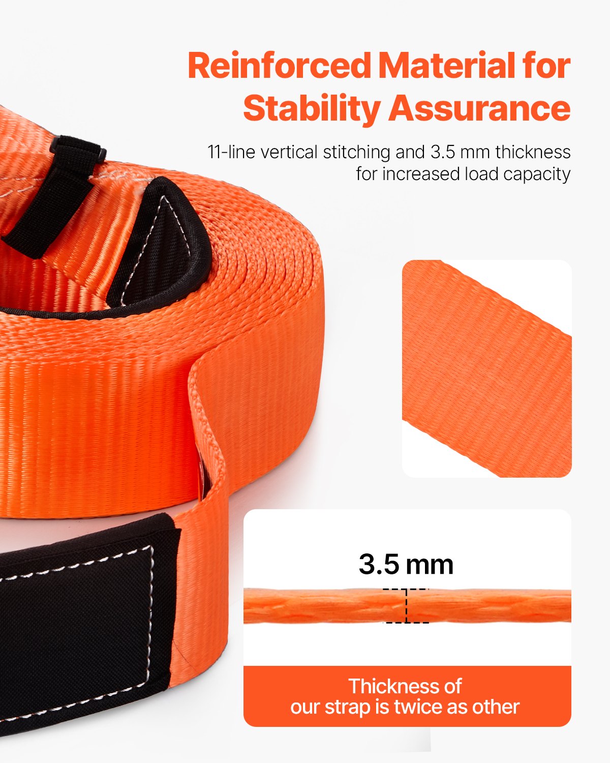 Heavy Duty Tow Strap Recovery Kit 3 in x 30 ft (MBS-36,000 lbs) Tree Saver Winch Strap, Triple Reinforced Loop & Protective Sleeves & Storage Bag, 3/4" D-Ring Shackles, for Truck Jeep SUV ATV