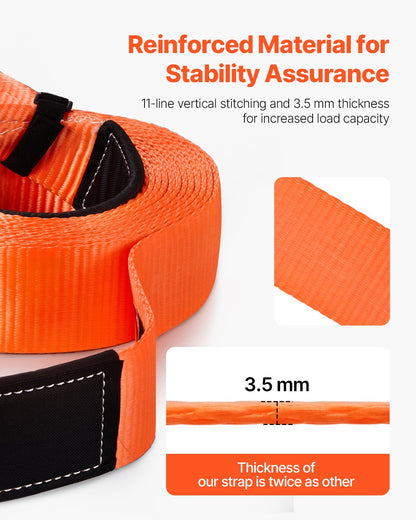 Heavy Duty Tow Strap Recovery Kit 3 in x 30 ft (MBS-36,000 lbs) Tree Saver Winch Strap, Triple Reinforced Loop & Protective Sleeves & Storage Bag, 3/4" D-Ring Shackles, for Truck Jeep SUV ATV