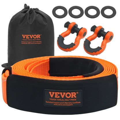 Heavy Duty Tow Strap Recovery Kit 3" x 20 ft (MBS-36,000 lbs) Tree Saver Winch Strap, Triple Reinforced Eyelet &amp; Protective Sleeves &amp; Storage Bag, 3/4" D-Ring Shackles, for Jeep SUV ATV