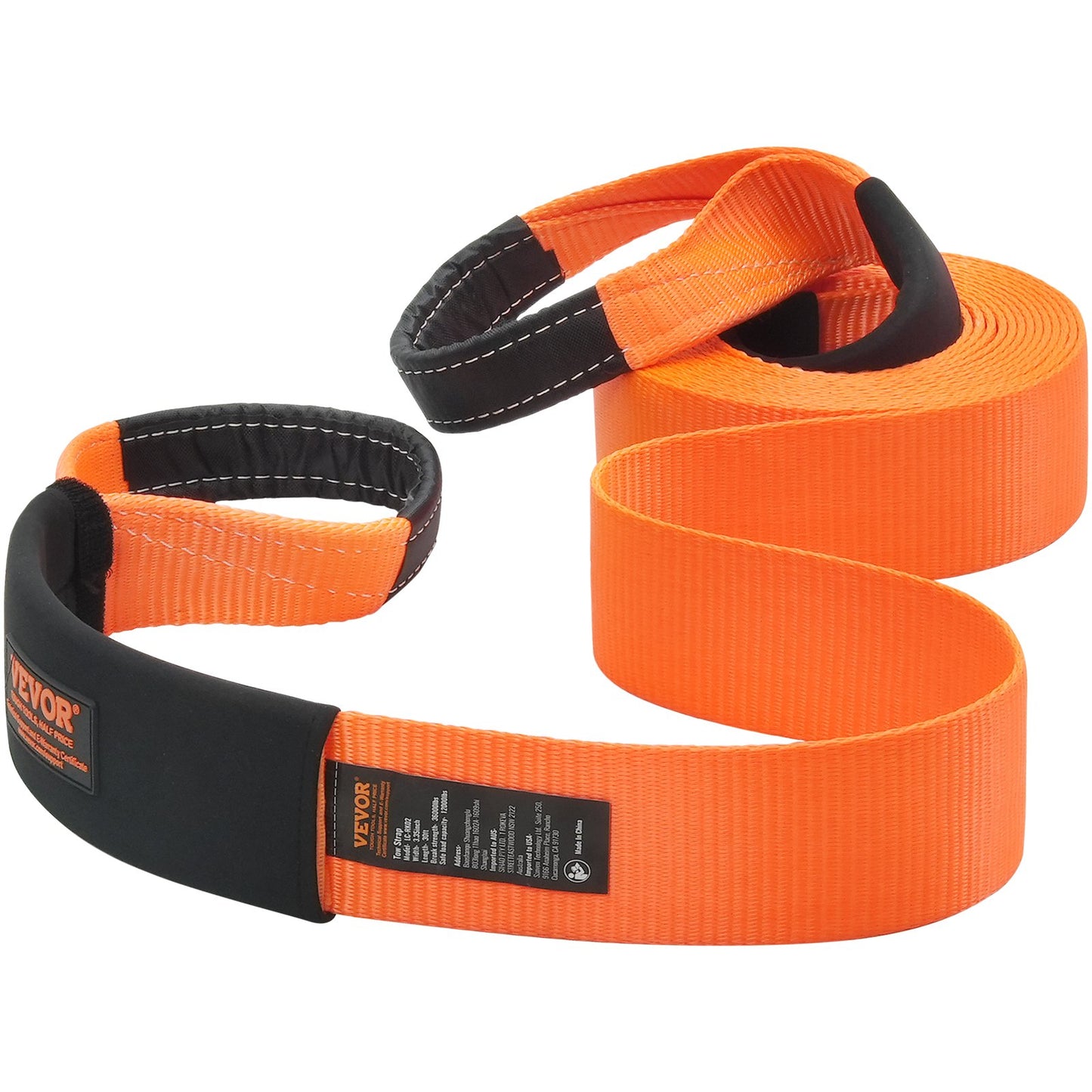 Hochleistungs-Abschleppgurt-Bergeset 3" x 30 ft (MBS-36.000 lbs) Tree Saver-Windengurt, dreifach verstärkte Öse &amp; Schutzhüllen &amp; Aufbewahrungstasche, 3/4" D-Ring-Schäkel, für Jeep SUV ATV