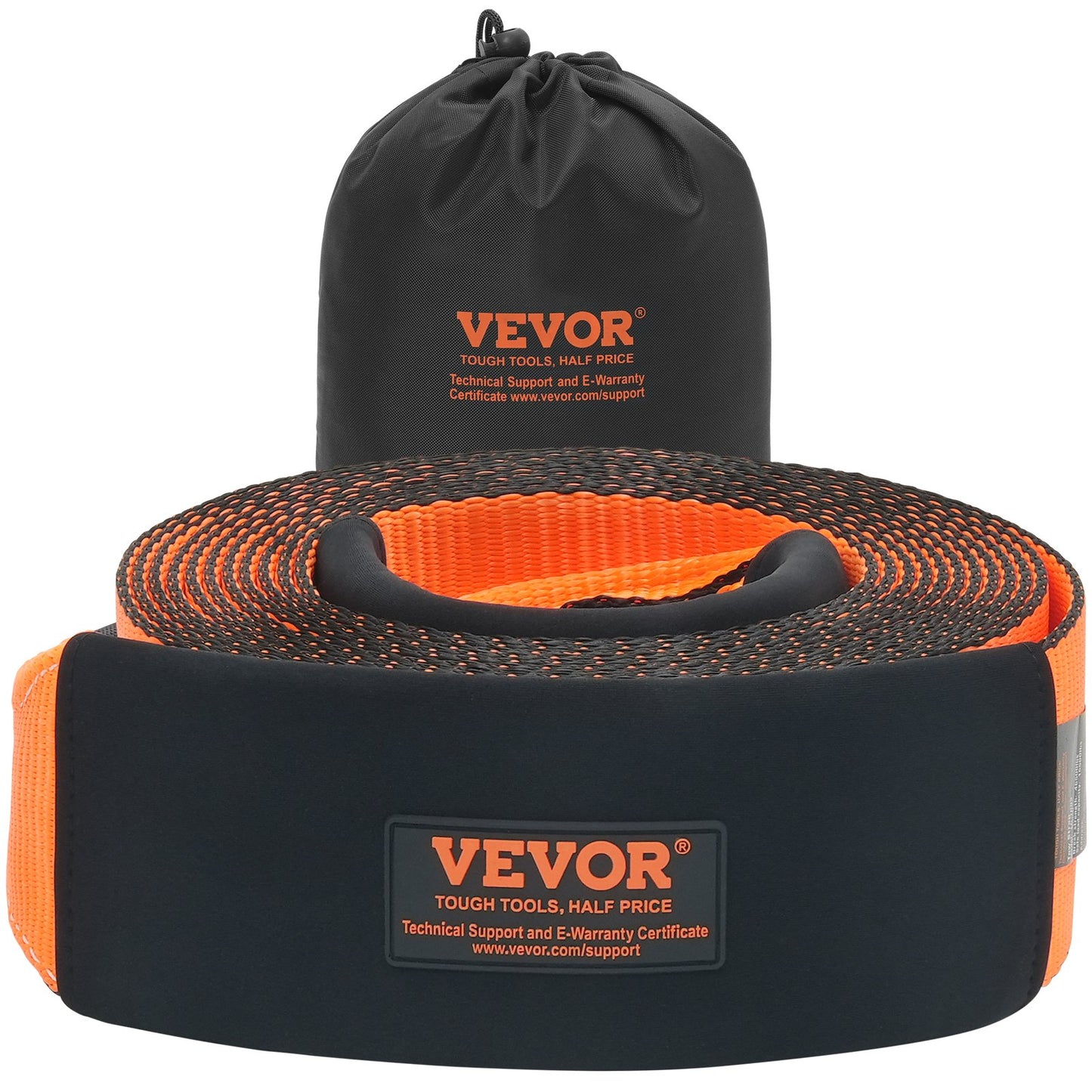 Recovery Drag Strap 4" x 30', 46,500 lbs Wide Strength, Triple Reinforced Loop Strap, Tree Saver, Off Road Towing and Recovery, Extreme Weather Resistance, Protective Sleeves and Storage Bag