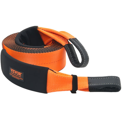 Recovery Drag Strap 4" x 30', 46,500 lbs Wide Strength, Triple Reinforced Loop Strap, Tree Saver, Off Road Towing and Recovery, Extreme Weather Resistance, Protective Sleeves and Storage Bag