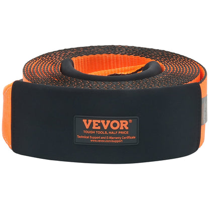 Recovery Drag Strap 4" x 30', 46,500 lbs Wide Strength, Triple Reinforced Loop Strap, Tree Saver, Off Road Towing and Recovery, Extreme Weather Resistance, Protective Sleeves and Storage Bag