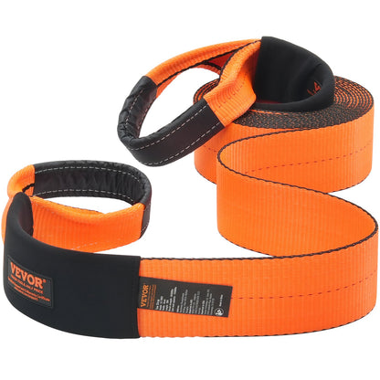 Recovery Drag Strap 4" x 30', 46,500 lbs Wide Strength, Triple Reinforced Loop Strap, Tree Saver, Off Road Towing and Recovery, Extreme Weather Resistance, Protective Sleeves and Storage Bag