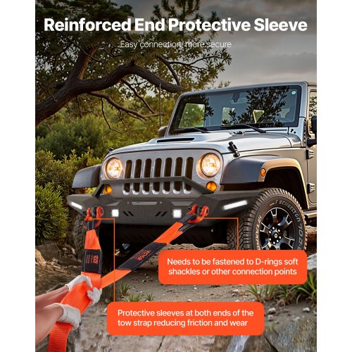 Car Towing Cable Towing Strap Rope 14000 kg 2.4 m Heavy Duty Emergency Strap