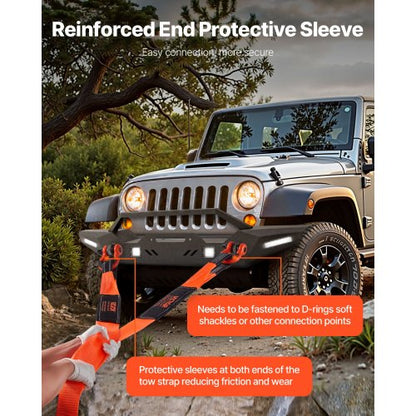 Car Towing Cable Towing Strap Rope 14000 kg 2.4 m Heavy Duty Emergency Strap