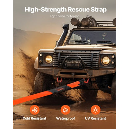 Car Towing Cable Towing Strap Rope 14000 kg 2.4 m Heavy Duty Emergency Strap