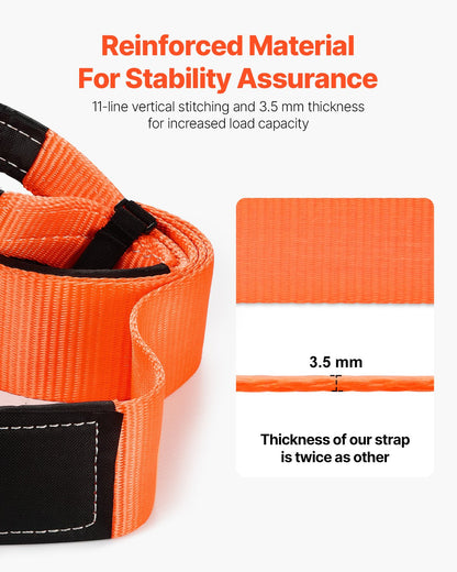 Recovery Tow Strap 3 inches, 8 feet 36,000 lbs Break Strength, Triple Reinforced Loop Straps, Tree Saver, Winch Line Extension Strap, Off Road Towing and Recovery, Extreme Weather Resistance