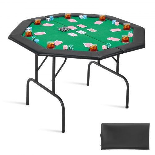 1220 mm faltbarer Pokertisch, faltbarer Casino-Texas-Hold'em-Tisch für 8 Spieler