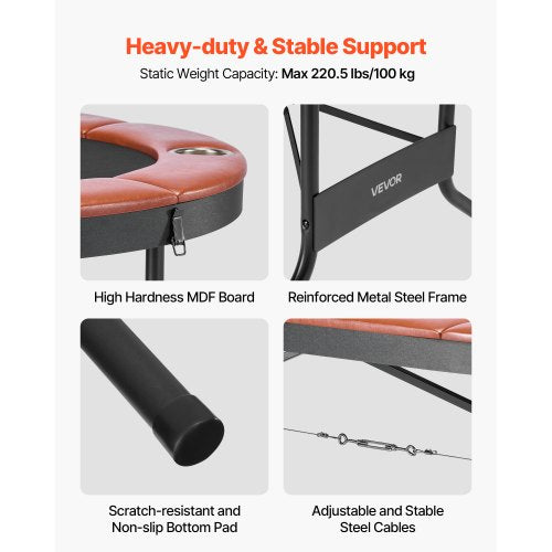 1828,8 mm Hopfällbart pokerbord Hopfällbart casinobord för 8 spelare Texas Hold'em