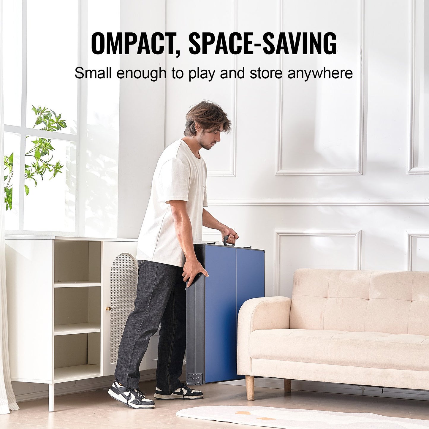 Mittelgroßer Ping-Pong-Tisch, faltbarer Indoor-Tischtennis-Spieltisch mit Netz