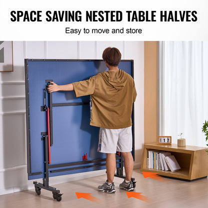 Ping Pong Bord Hopfällbart Bordtennis Spelbord inomhus med klämnät