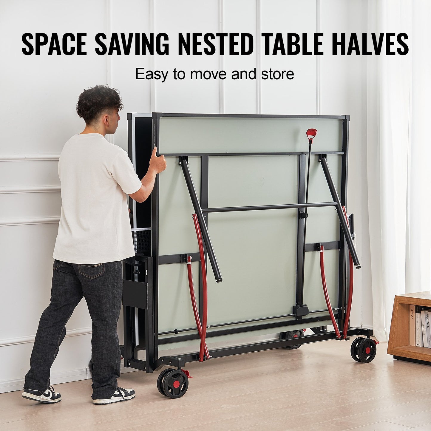 Ping Pong Bord Hopfällbart Bordtennis Spelbord Inomhus Utomhus med nät