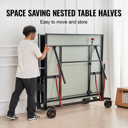 Ping Pong Bord Hopfällbart Bordtennis Spelbord Inomhus Utomhus med nät