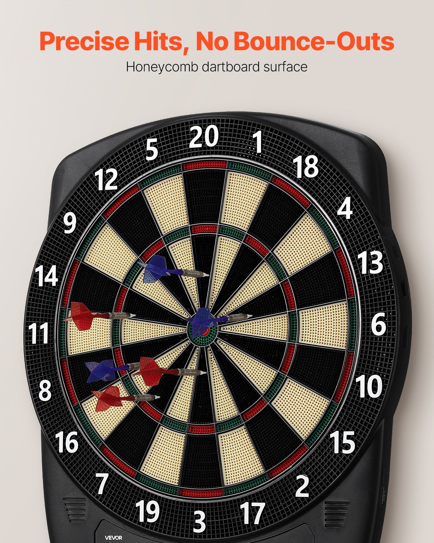 Electronic Dart Board, 13.5" Target Dartboard with 43 Games & 200+ Variations for Up to 8 Players, 6 Dart Shafts with Flights & 50 Soft Tips, Color LCD Scoring Screen for Home Party Game Rooms