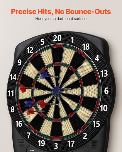 Electronic Dart Board, 13.5" Target Dartboard with 43 Games & 200+ Variations for Up to 8 Players, 6 Dart Shafts with Flights & 50 Soft Tips, Color LCD Scoring Screen for Home Party Game Rooms